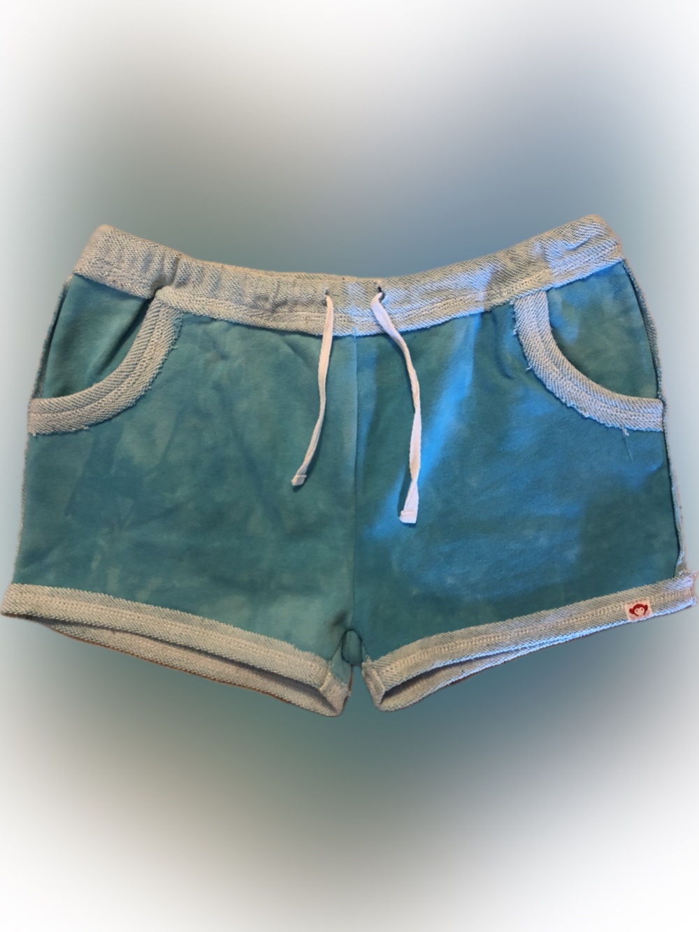 Appaman Teal Terrycloth Shorts with Cream Trim